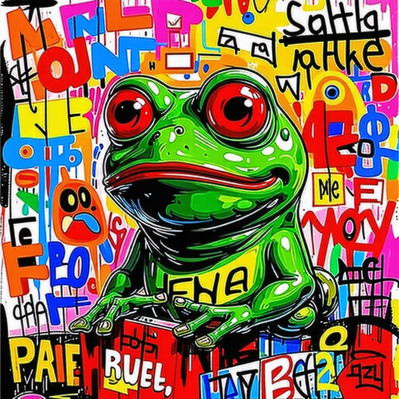 Pepe the Frog Art by Matt Furie in Basquiat Style Pepe the Frog Art by Matt Furie in Basquiat Style
