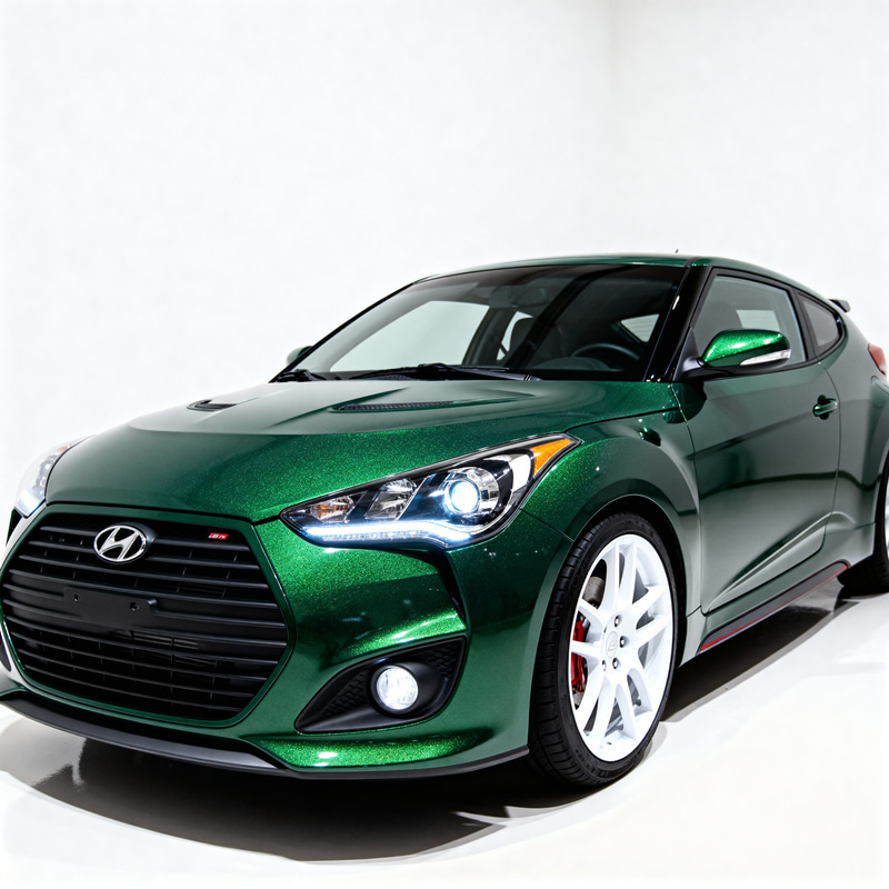 2016 Hyundai Veloster Turbo: Green with White Wheels 2016 Hyundai Veloster Turbo: Green with White Wheels
