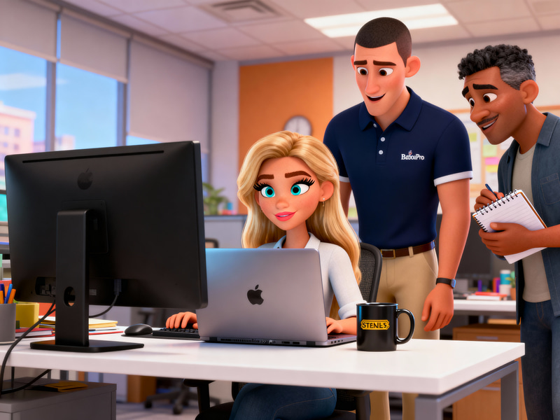 Caucasian Woman Graphic Designer Animation Art Caucasian Woman Graphic Designer Animation Art