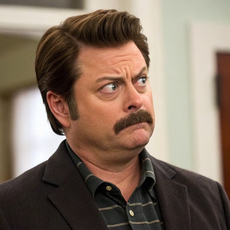 Silly Ron Swanson Headshot