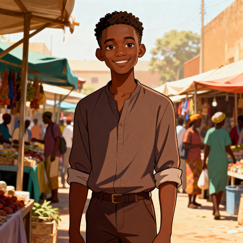 Cartoon Art of a Young Nigerian Man Cartoon Art of a Young Nigerian Man