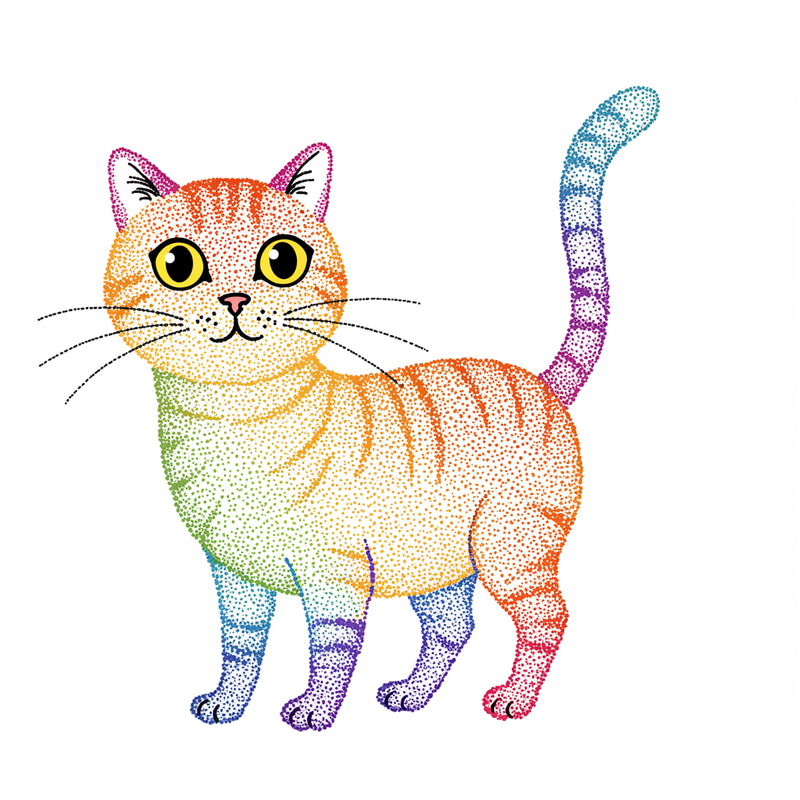 Cat Dot Graphic Art - Unique Designs Cat Dot Graphic Art - Unique Designs