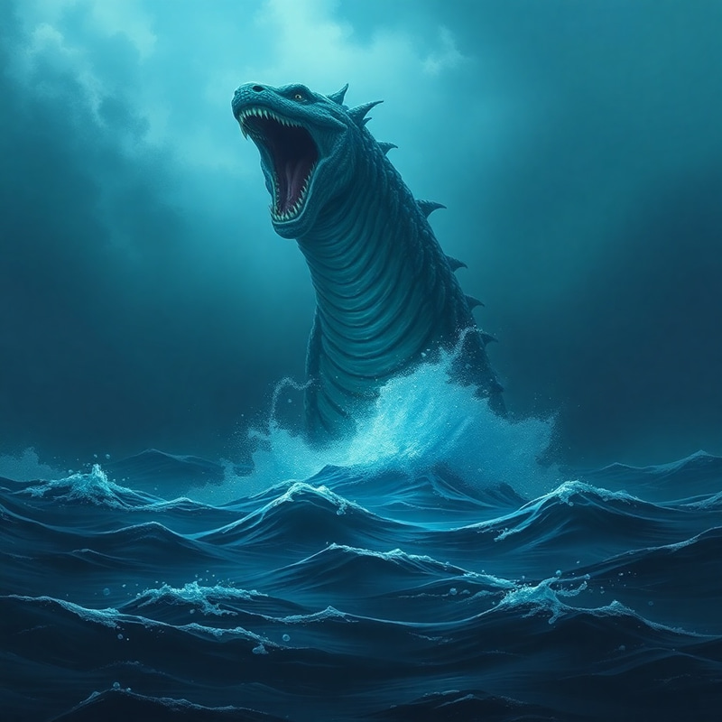 Sea Monster Emerges from the Ocean - A Mythical Sight Sea Monster Emerges from the Ocean - A Mythical Sight