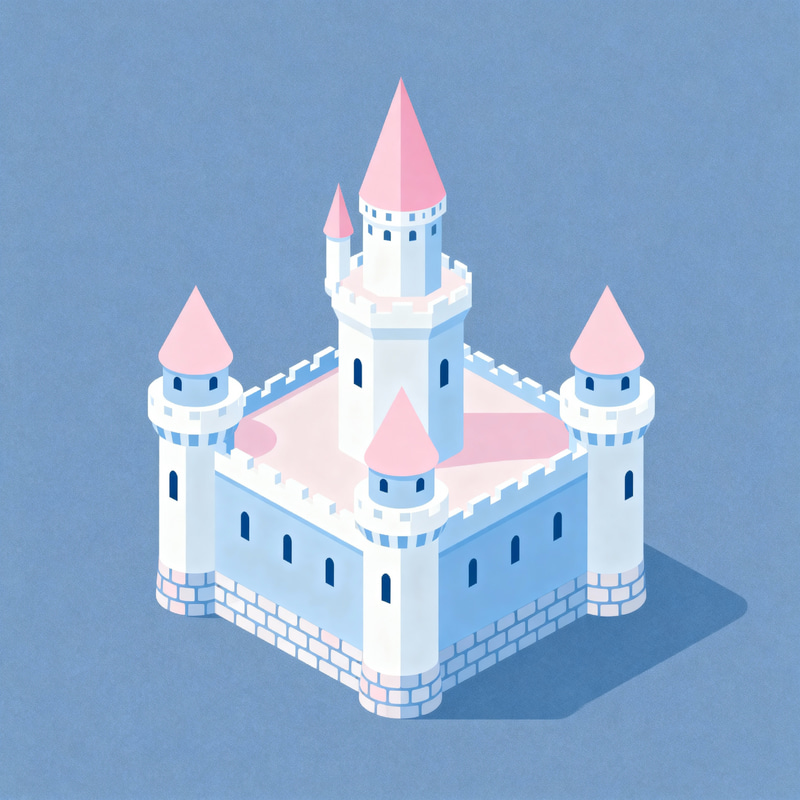 Easy Cinderella Castle Vectorization in Isometric