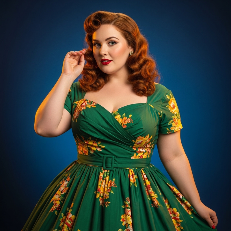 Plus Size Curly Hair Pinup Girl Plus Size Curly Hair Pinup Girl