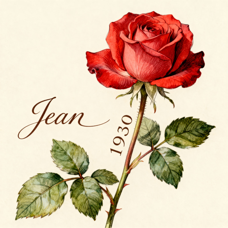 Rose with Name Jean and Year 1930 Rose with Name Jean and Year 1930