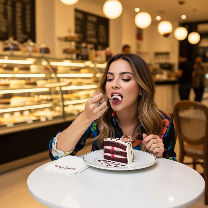 Anitta Enjoys Cake at Carol Maria Bakery