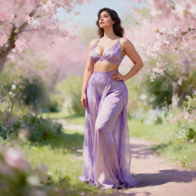 Elegant Model Portrait in Ethereal Garden