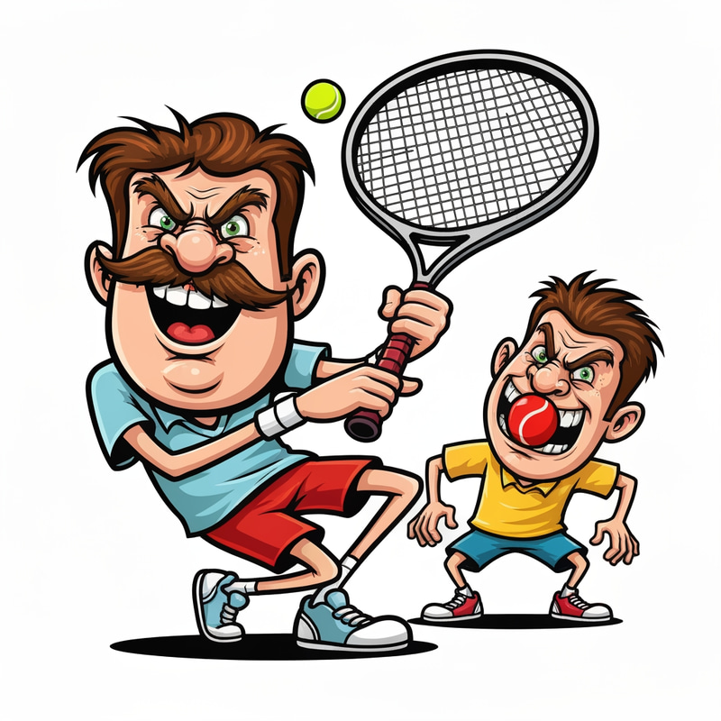 Knucklehead Men's Tennis Cartoon Logo Design