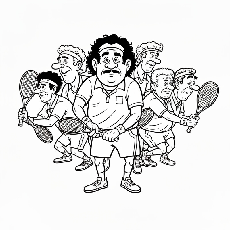 Knucklehead Men's Tennis Players Logo - Cartoon Design