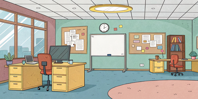 Modern Cartoon Office Without Chairs Modern Cartoon Office Without Chairs