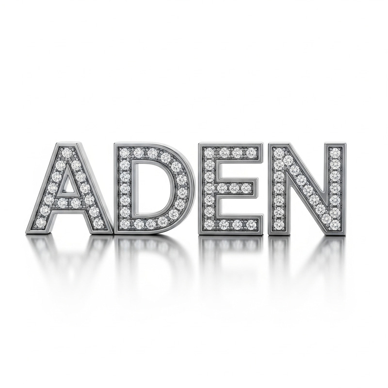 Silver Pendant with Diamonds - 'ADEN'