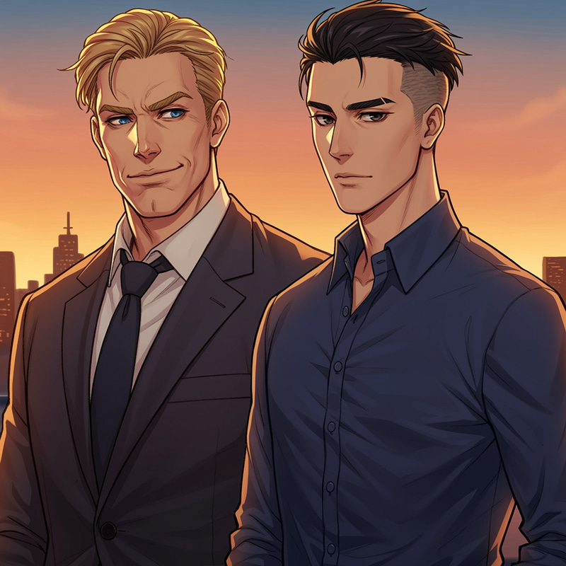 Anime Character Design: Two Unique Men in Style