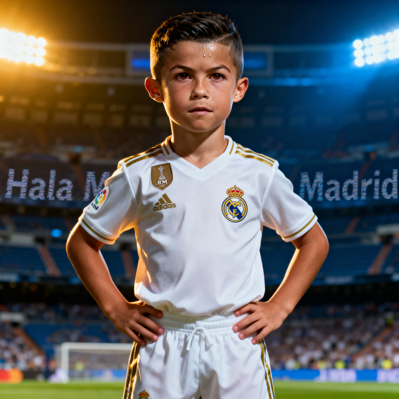 Cristiano Ronaldo as a 7-Year-Old in Real Madrid Kit Cristiano Ronaldo as a 7-Year-Old in Real Madrid Kit