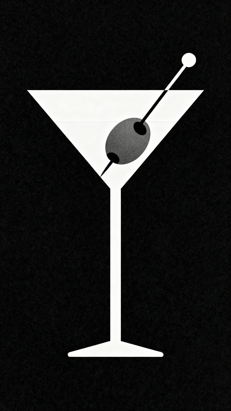Minimalistic Martini Illustration Art Minimalistic Martini Illustration Art