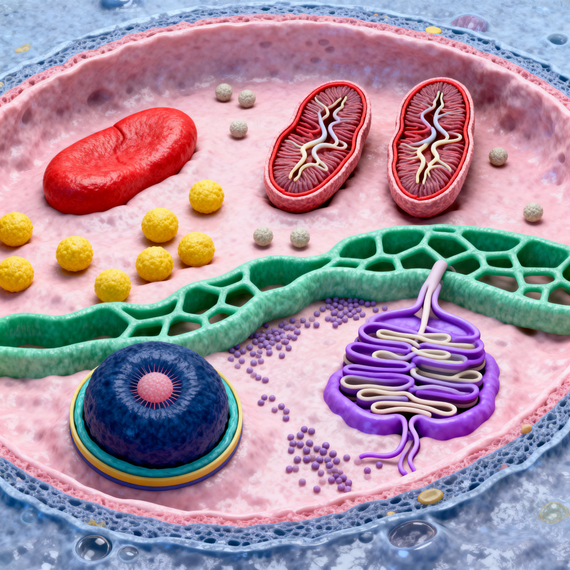 Intricate Biological Cell Diagram