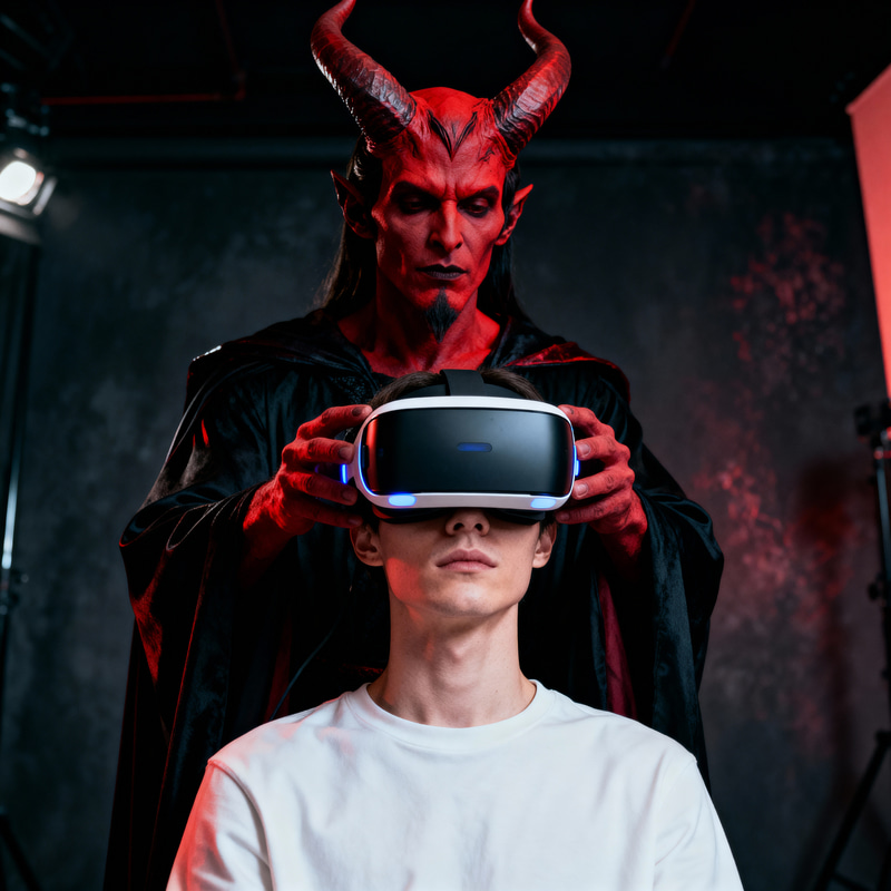 Satan with VR Goggles: Unleashing a New Experience