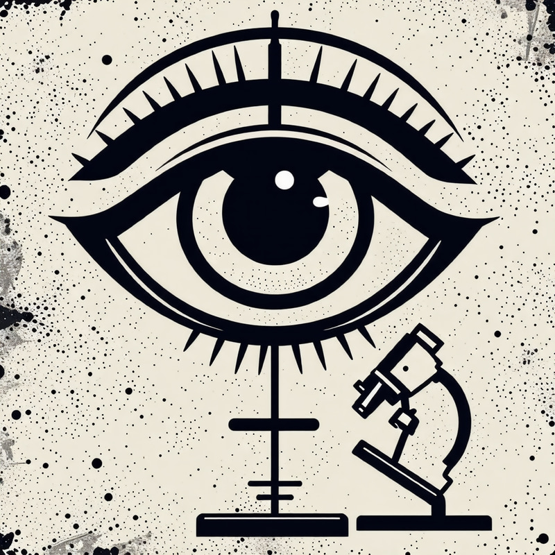 Discover Insights: Eye Symbol Above Microscope Discover Insights: Eye Symbol Above Microscope