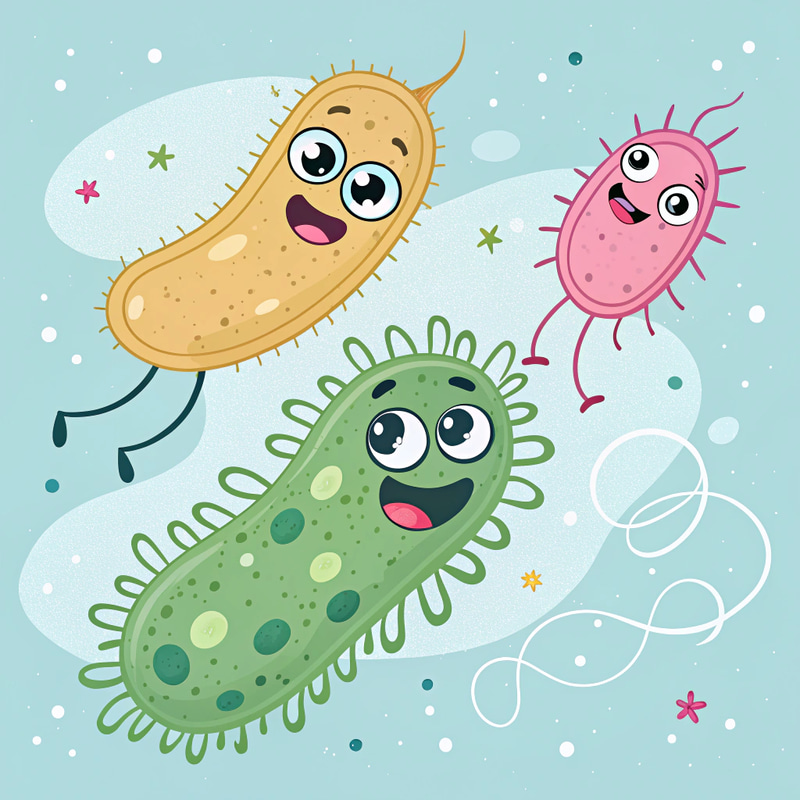 Cartoon of H. Pylori Bacteria - Fun & Informative Cartoon of H. Pylori Bacteria - Fun & Informative