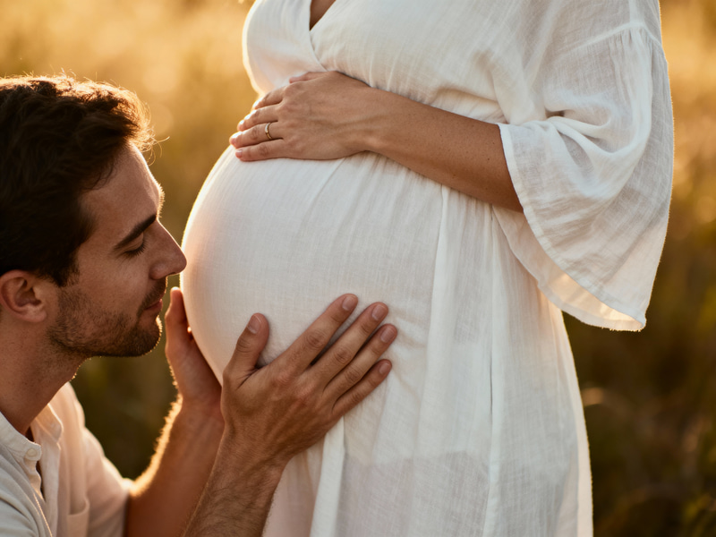 Pregnant Woman and Partner: Cherishing the Moment Pregnant Woman and Partner: Cherishing the Moment
