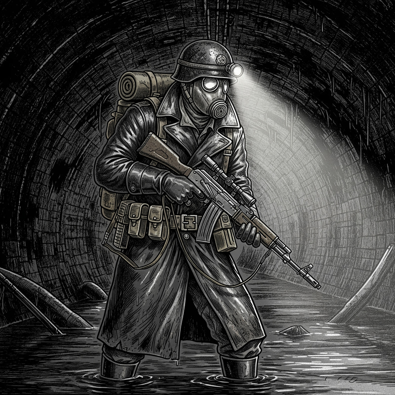 Post-Apocalyptic Art: Metro 2033 Stalker Illustration Post-Apocalyptic Art: Metro 2033 Stalker Illustration