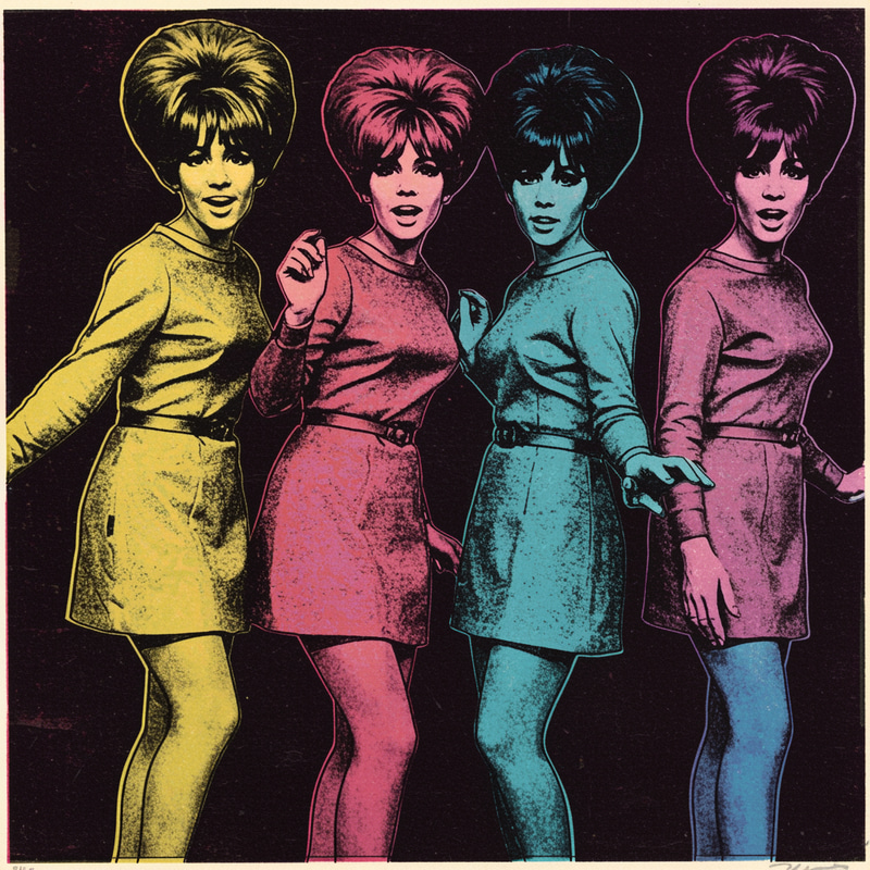 The Shangri-Las in Andy Warhol Style Art The Shangri-Las in Andy Warhol Style Art
