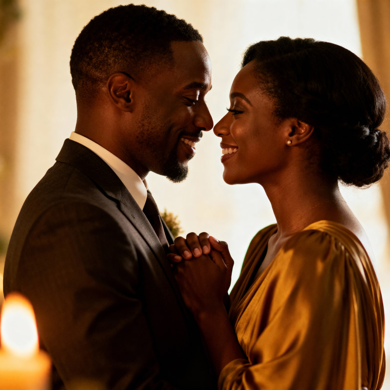 Romantic Moments of a Black Couple