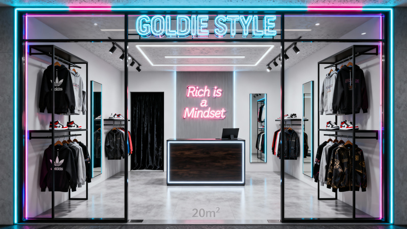 GOLDIE STYLE: Luxury Streetwear Store Design GOLDIE STYLE: Luxury Streetwear Store Design