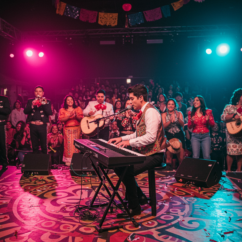 Live Keyboard Performance in Colorful Mexican Style Live Keyboard Performance in Colorful Mexican Style