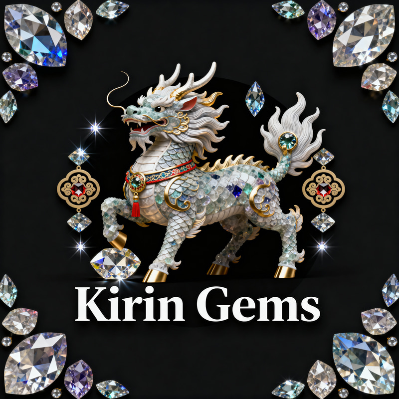 Kirin Gems Logo Design | Unique Gemstone Branding