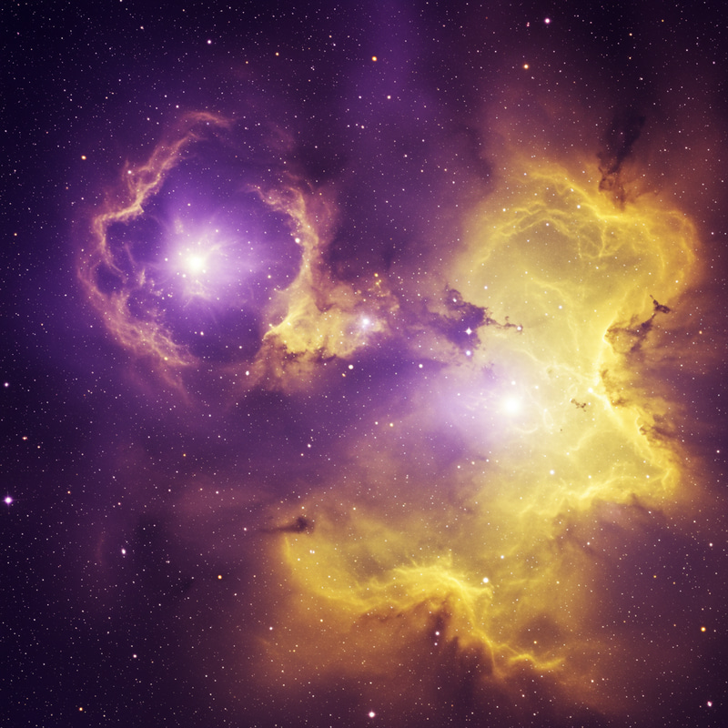Cosmic Wonders: Purple and Yellow Nebulas Cosmic Wonders: Purple and Yellow Nebulas