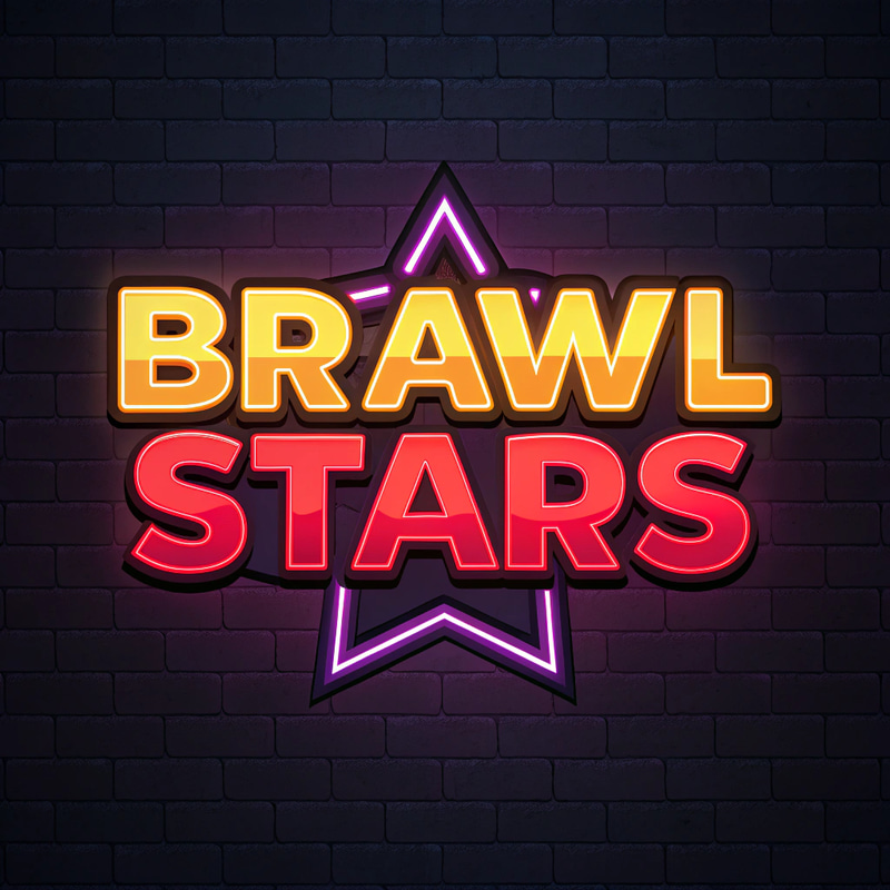 Custom Brawl Stars Neon Logo Design Custom Brawl Stars Neon Logo Design
