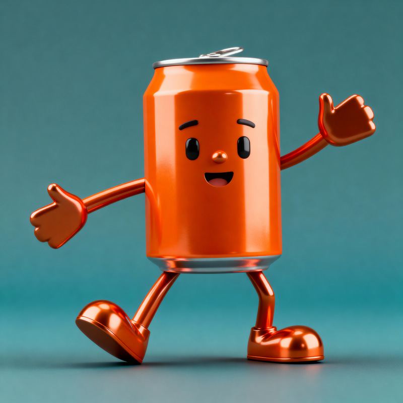 Orange Aluminium Can Character Image Orange Aluminium Can Character Image