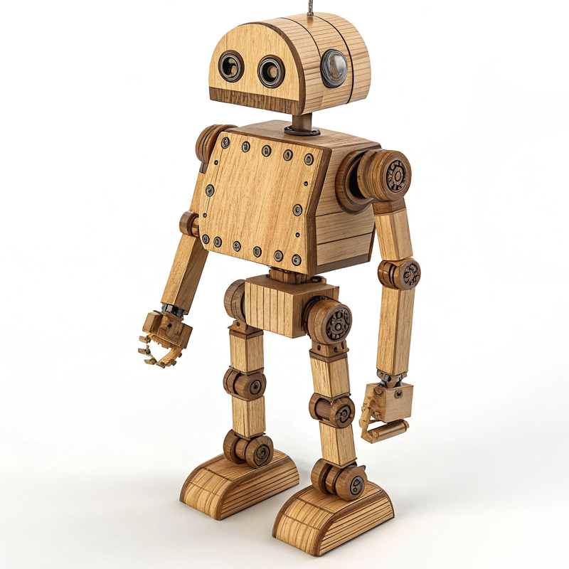 Detailed Articulated Robot Project in Wood Detailed Articulated Robot Project in Wood