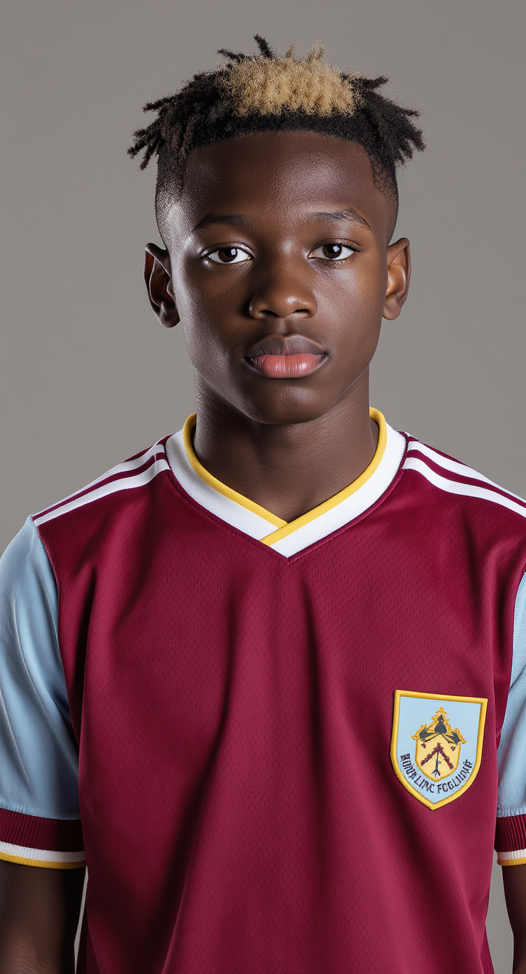 Youth in Burnley FC Jersey - Modern Portrait Youth in Burnley FC Jersey - Modern Portrait