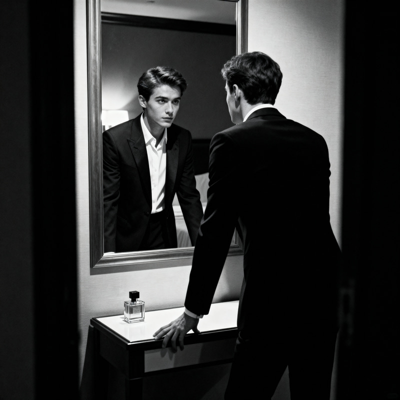 Dramatic Black and White Photo of a Young Man Dramatic Black and White Photo of a Young Man