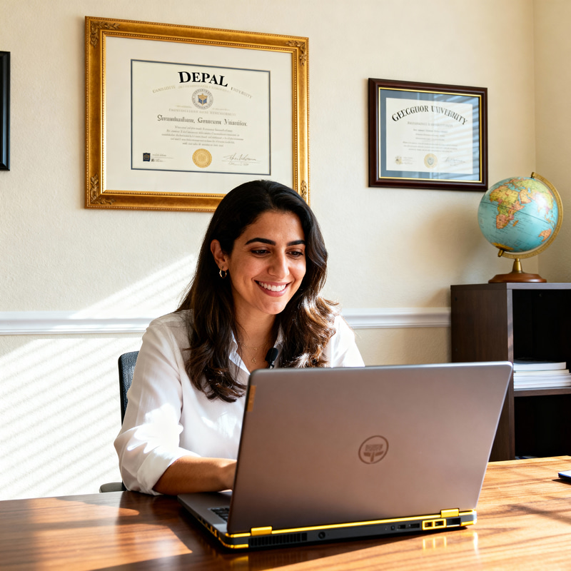 Bright Cream Home Office Setup with Gold Accents