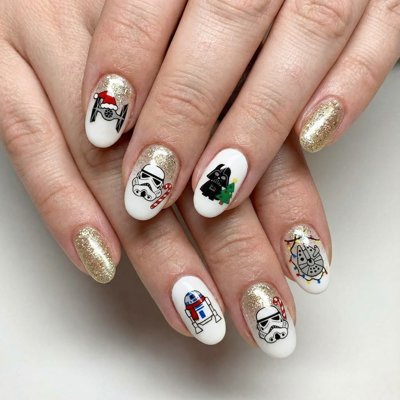 Star Wars Acrylic Nails for Christmas Star Wars Acrylic Nails for Christmas