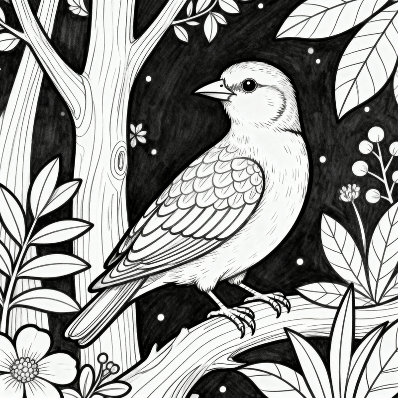 Black and White Coloring Book Page for All Ages Black and White Coloring Book Page for All Ages
