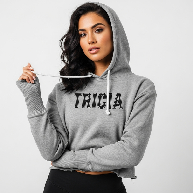 Custom Cropped Hoodie with Tricia Design