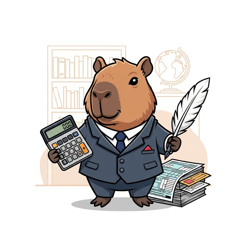 Capybara Mascot for Tax Study Center Capybara Mascot for Tax Study Center
