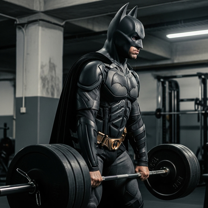 Batman Deadlifting: Strength Training Superhero Batman Deadlifting: Strength Training Superhero
