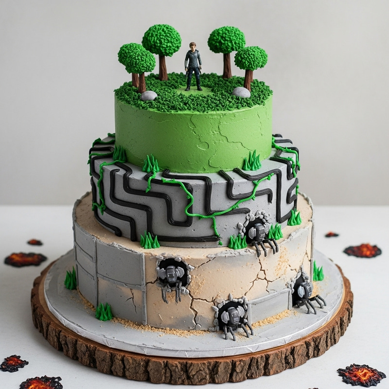 Maze Runner Themed Buttercream Cake