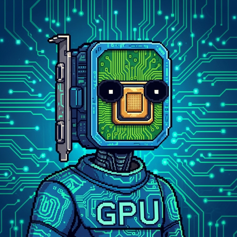 Pixel Art Person with GPU Theme Pixel Art Person with GPU Theme