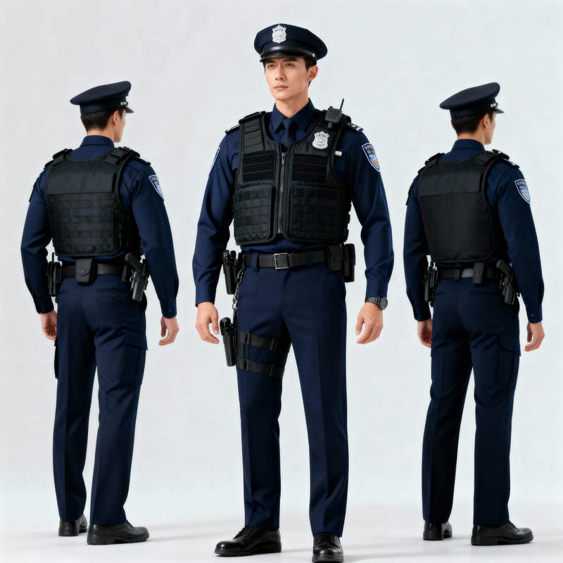 Slim Fit Police Uniform with Bulletproof Vest