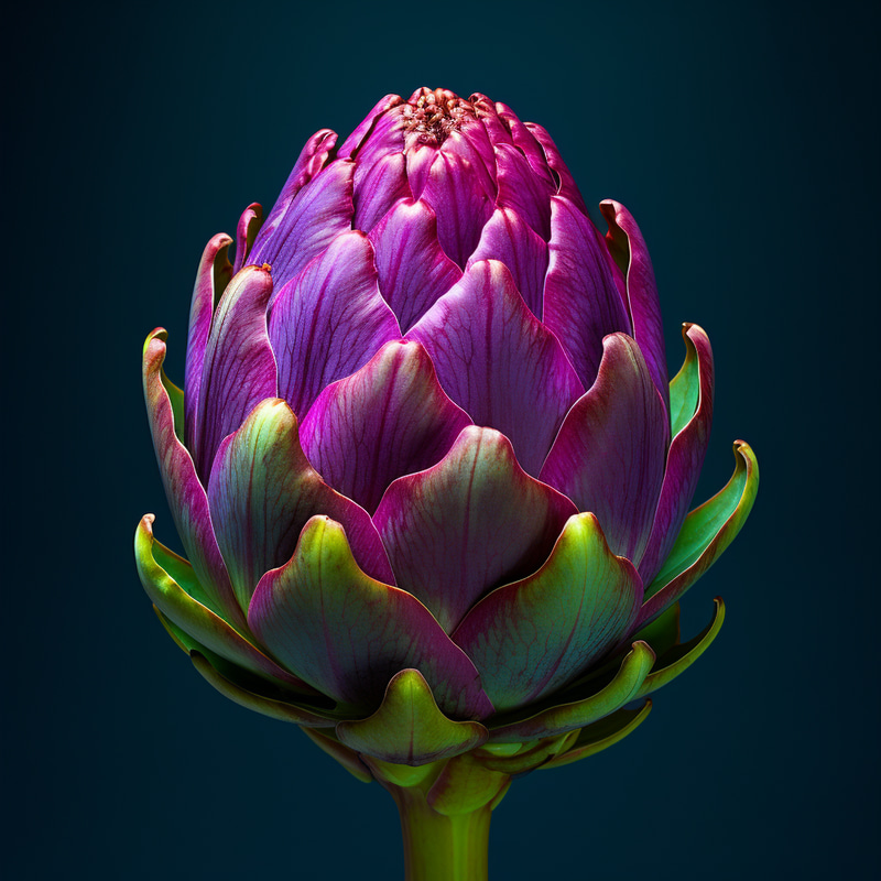 Vibrant Artichoke in Saturated Colours Vibrant Artichoke in Saturated Colours