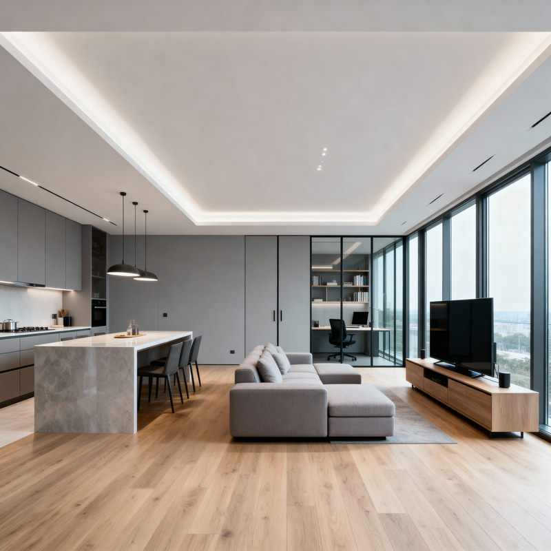 Modern Kitchen Dining Living Room Design | 5.8m x 6m Layout