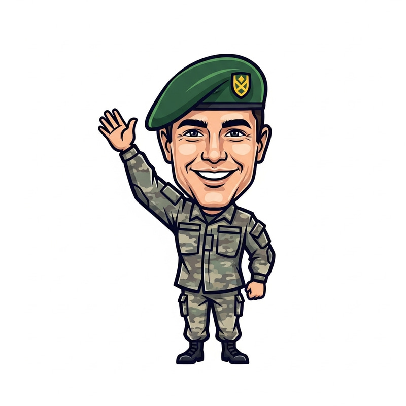 Custom Army Uniform Caricature Logo Design Custom Army Uniform Caricature Logo Design