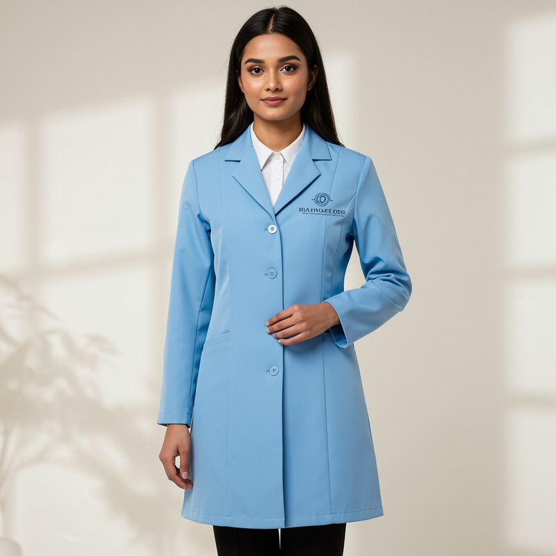 Sky Blue Long Sleeves Coat for Business Students