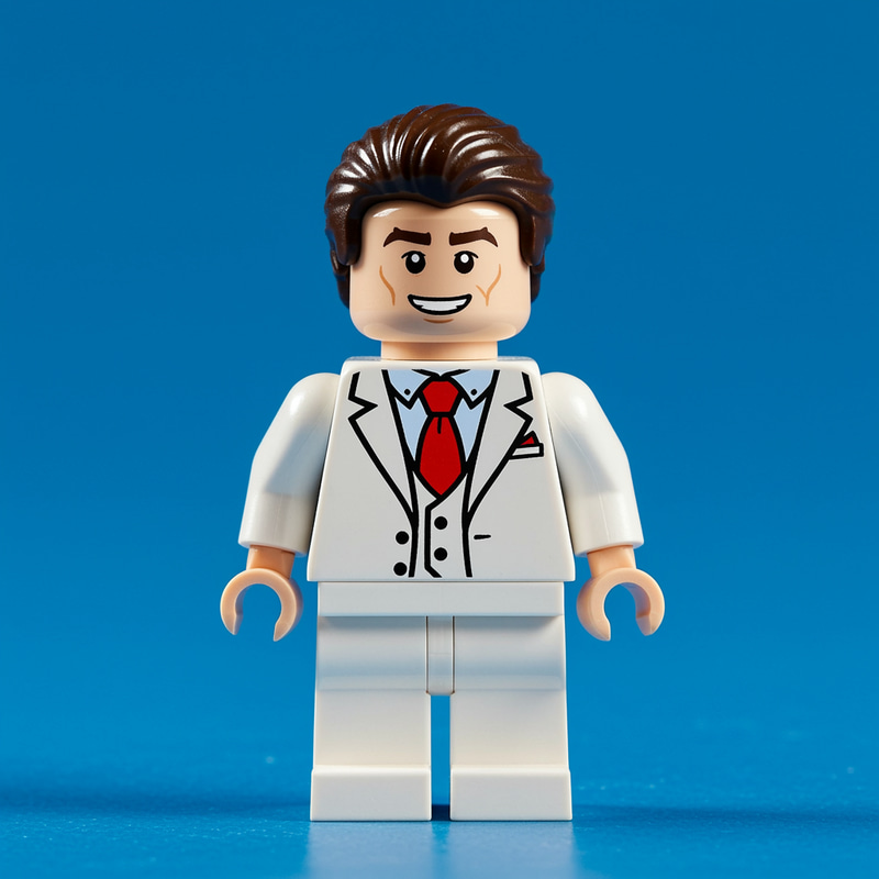 Lego Minifigure of José José in White Suit Lego Minifigure of José José in White Suit